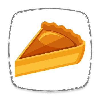 Tranche de tarte à la citrouille - Magnet carré - blanc - Devant