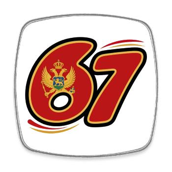 67 Édition Montenegro - Magnet carré - blanc - Devant