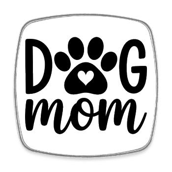 Maman chien - Magnet carré - blanc - Devant