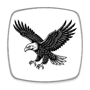 Eagle Bird en mode vol - Magnet carré - blanc - Devant