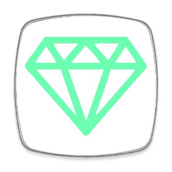 Neon-Diamant Geometrie - Viereckiger Kühlschrankmagnet - Weiß - Vorne