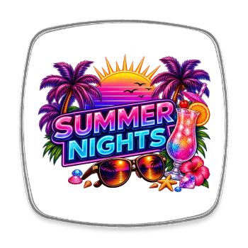 Summer Nights Neon Tropics - Square fridge magnet - white - Front