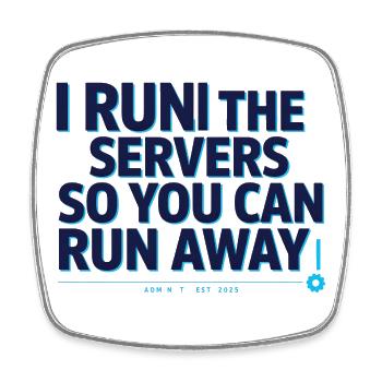 Server-Admin mit Humor - Viereckiger Kühlschrankmagnet - Weiß - Vorne