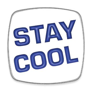 Bleib cool 3D-Retro-Text - Viereckiger Kühlschrankmagnet - Weiß - Vorne