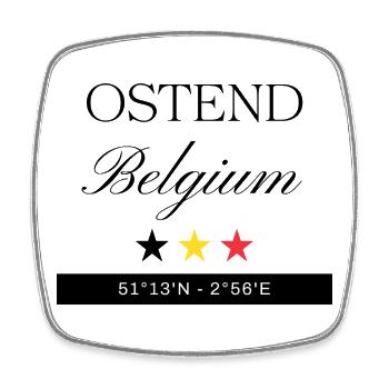 Ostende Belgien Souvenir – Reise minimalistisch - Viereckiger Kühlschrankmagnet - Weiß - Vorne