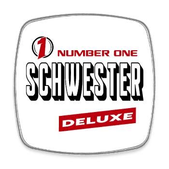 Sister Schwester Number One Deluxe Bester Sprüche - Viereckiger Kühlschrankmagnet - Weiß - Vorne