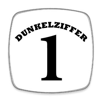 DUNKELZIFFER 1 - Viereckiger Kühlschrankmagnet - Weiß - Vorne