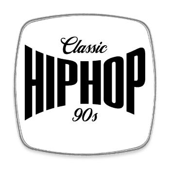 90er-Jahre-Klassiker HipHop - Viereckiger Kühlschrankmagnet - Weiß - Vorne