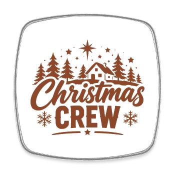 Rustikale Weihnachts Crew - Viereckiger Kühlschrankmagnet - Weiß - Vorne