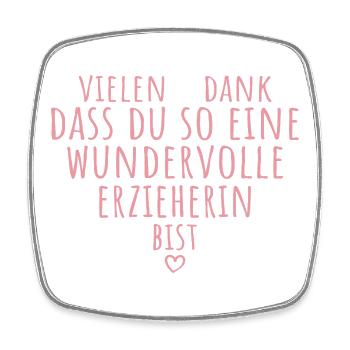 Beste Erzieherin Herz Dankeschön Kindergärtnerin - Viereckiger Kühlschrankmagnet - Weiß - Vorne