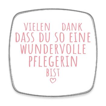 Beste Pflegerin Herz Dankeschön Altenpflege - Viereckiger Kühlschrankmagnet - Weiß - Vorne