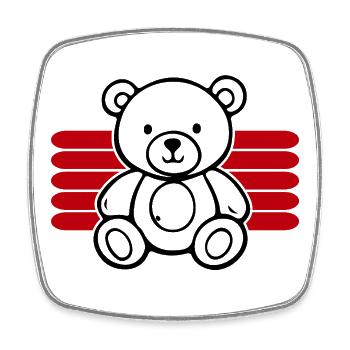Baby Spielzeug Teddybär Stofftier lustige Sprüche - Viereckiger Kühlschrankmagnet - Weiß - Vorne