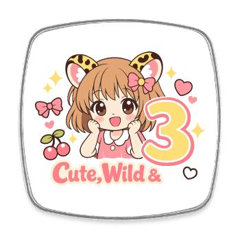Cute Wild & 3 Leopard Girl Theme - Viereckiger Kühlschrankmagnet - Weiß - Vorne