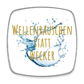 Wellenrauschen statt Wecker - Viereckiger Kühlschrankmagnet - Weiß - Vorne
