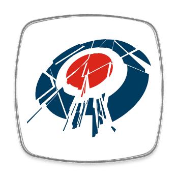 Dart - Viereckiger Kühlschrankmagnet - Weiß - Vorne