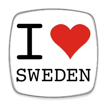 I LOVE SWEDEN Schweden - Square fridge magnet - white - Front