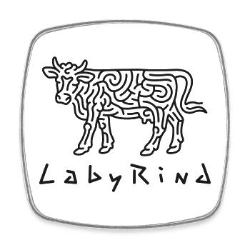 LabyRind - Viereckiger Kühlschrankmagnet - Weiß - Vorne