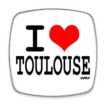 i love toulouse - I love toulouse - Square fridge magnet - white - Front