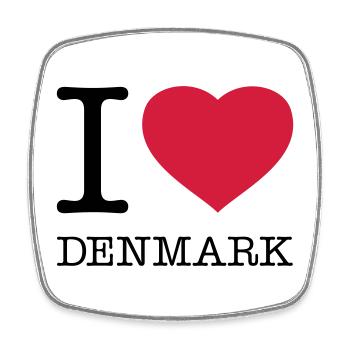 I LOVE DENMARK Dänemark - Square fridge magnet - white - Front