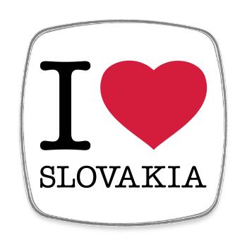 I LOVE SLOVAKIA Slowakei - Viereckiger Kühlschrankmagnet - Weiß - Vorne