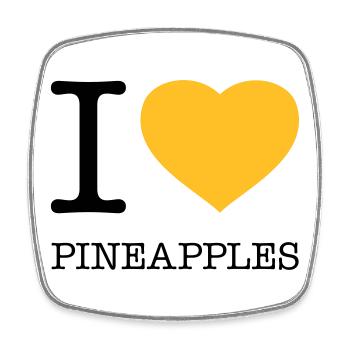J’AIME LES ANANAS Ananas - Magnet carré - blanc - Devant