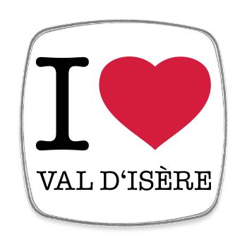 I LOVE VAL D'ISERE France Frankreich - Viereckiger Kühlschrankmagnet - Weiß - Vorne