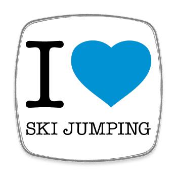 I LOVE SKI JUMPING Skispringen - Viereckiger Kühlschrankmagnet - Weiß - Vorne