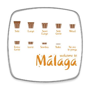 Welcome to Malaga (blue) - Viereckiger Kühlschrankmagnet - Weiß - Vorne