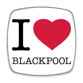 I LOVE BLACKPOOL - Viereckiger Kühlschrankmagnet - Weiß - Vorne