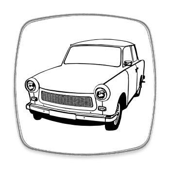  , Ostalgie , DDR Kult , Oldtimer (25) - Viereckiger Kühlschrankmagnet - Weiß - Vorne