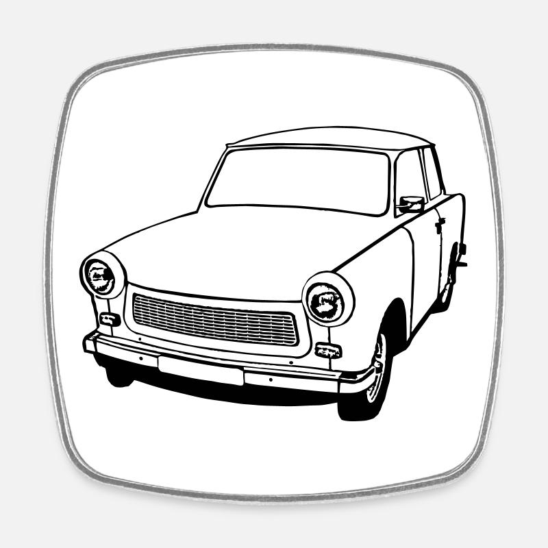  , Ostalgie , DDR Kult , Oldtimer (25) - Viereckiger Kühlschrankmagnet - Weiß