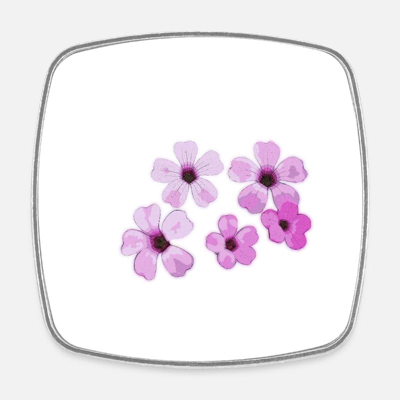 flowers - Square fridge magnet - white