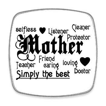 Mother - simply the Best - Square fridge magnet - white - Front