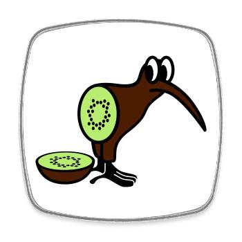 Kiwi - Magnet carré - blanc - Devant