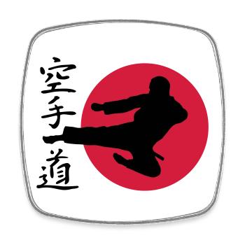 Karate Yokotobigeri - Viereckiger Kühlschrankmagnet - Weiß - Vorne