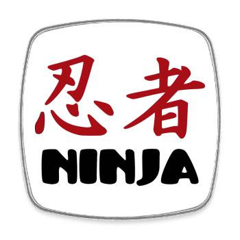 ninjas - Viereckiger Kühlschrankmagnet - Weiß - Vorne