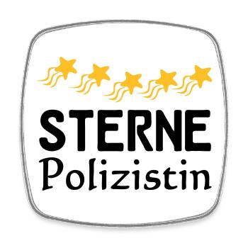 Sterne Polizistin Geschenk - Viereckiger Kühlschrankmagnet - Weiß - Vorne