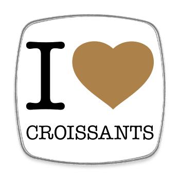 I LOVE CROISSANTS Frankreich Brötchen - Viereckiger Kühlschrankmagnet - Weiß - Vorne