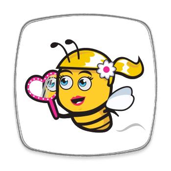 Beautiful Abeille - Magnet carré - blanc - Devant