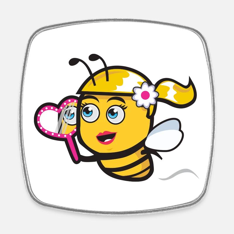 Beautiful Bee - Square fridge magnet - white