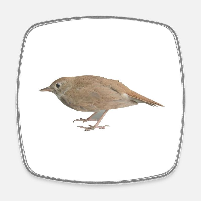 Rossignol oiseau - Magnet carré - blanc