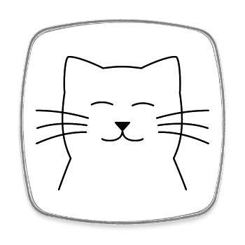 Katze Kätzchen Kater I Geschenk für Katzenfreunde - Viereckiger Kühlschrankmagnet - Weiß - Vorne