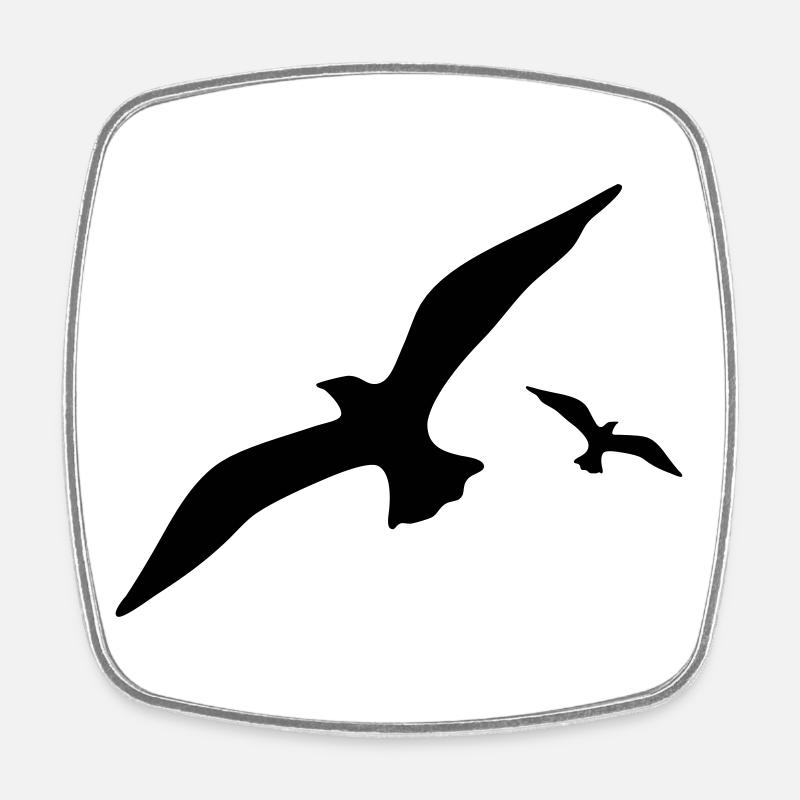mouette - Magnet carré - blanc