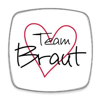 Team Braut Herz Party - Viereckiger Kühlschrankmagnet - Weiß - Vorne
