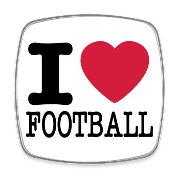 Ich liebe Fußball - Viereckiger Kühlschrankmagnet - Weiß - Vorne