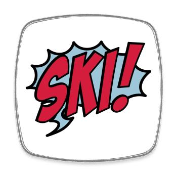 Ski - Viereckiger Kühlschrankmagnet - Weiß - Vorne