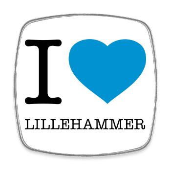 I LOVE LILLEHAMMER Norwegen - Viereckiger Kühlschrankmagnet - Weiß - Vorne