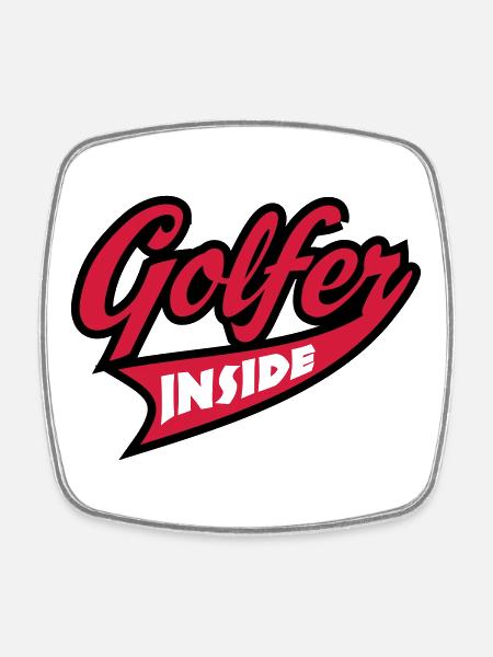 Golf - Viereckiger Kühlschrankmagnet - Weiß