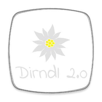 dirndl 2.0 - Magnet carré - blanc - Devant
