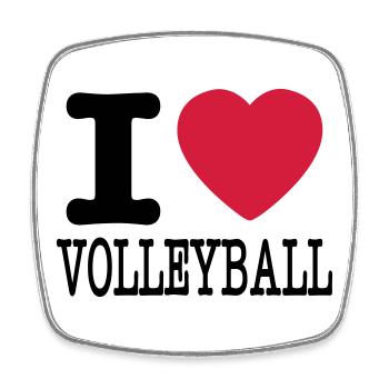 i love volleyball / i love volleyball shirt - Square fridge magnet - white - Front